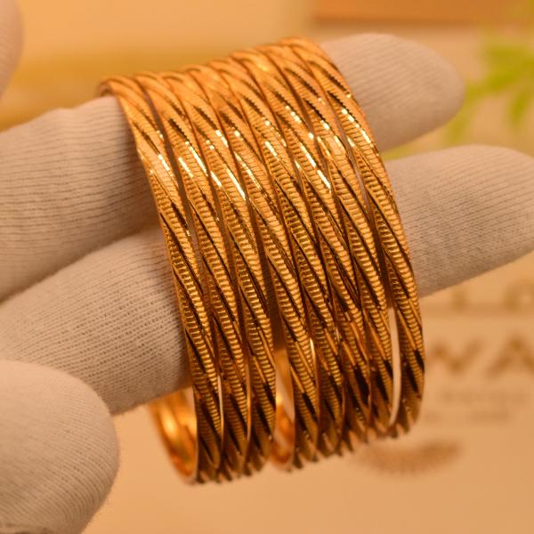 Fancy Design Gold Plated 8pc Bangles Set for Girls/Women