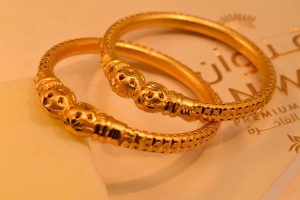 Elegant Unique Design Gold Plated 2pc Bangles Set for Girls/Women