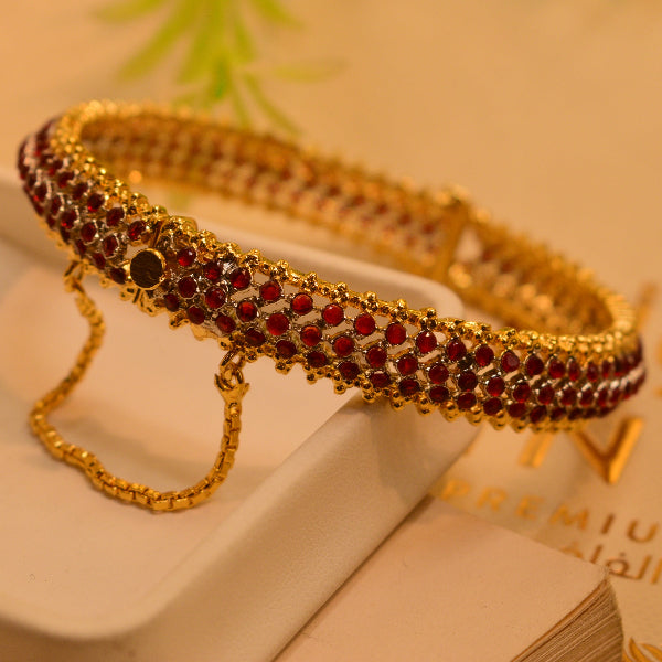 Luminous Design Crystal Stones Gold Plated Bangle for Girls/Women