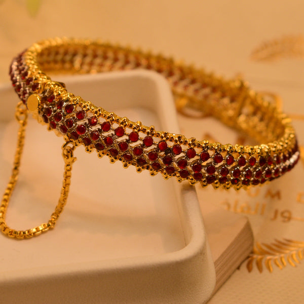 Luminous Design Crystal Stones Gold Plated Bangle for Girls/Women