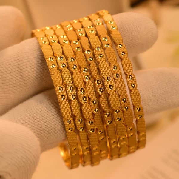 Beautiful Unique Design Gold Plated 8pc Bangle Set for Girls/Women