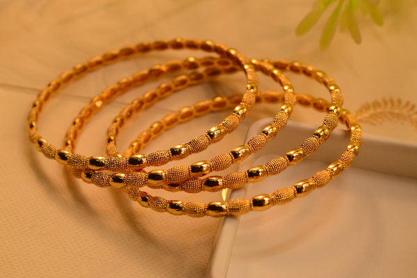 Luminous Design Gold Plated 4pc Bangles Set for Girls/Women