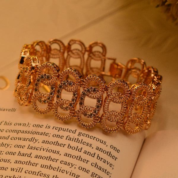 Gorgeous Design Gold Plated Crystal Stones Bracelet for Girls/Women