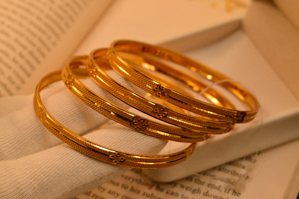 Elegant Design Gold Plated 4pc Bangles Set for Girls/Women