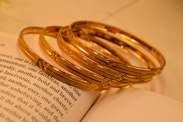 Elegant Design Gold Plated 4pc Bangles Set for Girls/Women