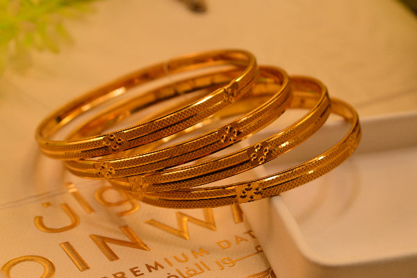 Elegant Design Gold Plated 4pc Bangles Set for Girls/Women