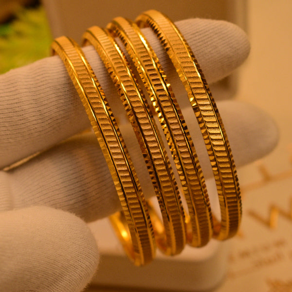 Luminous Design Gold Plated 4pc Bangles Set for Girls/Women