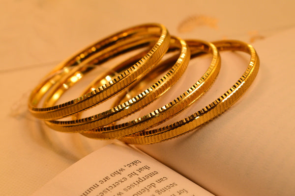 Luminous Design Gold Plated 4pc Bangles Set for Girls/Women