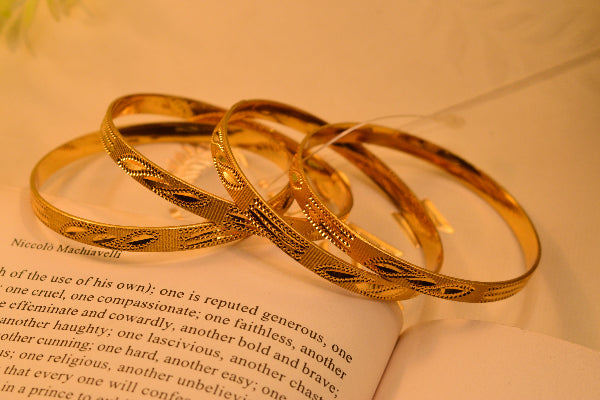 Glamorous Design Gold Plated 4pc Bangles Set for Girls/Women