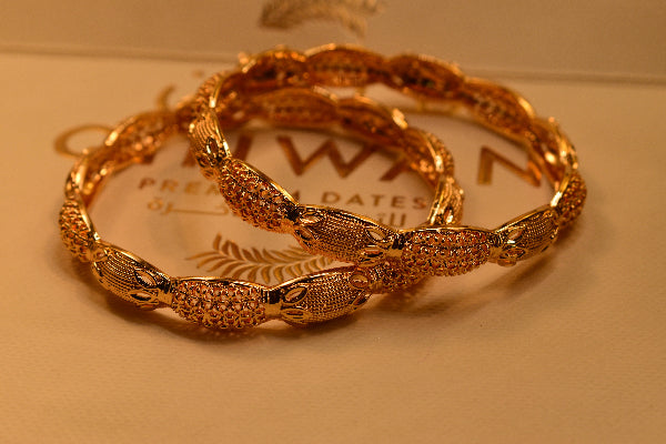 Elegant Design Gold Plated 2pc Bangles Set for Girls/Women