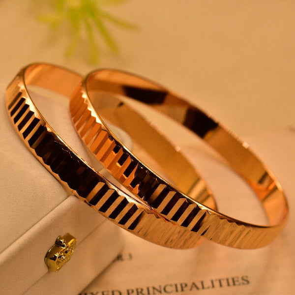 Luminous Unique Design Gold Plated 2pc Bangle Set for Girls/Women