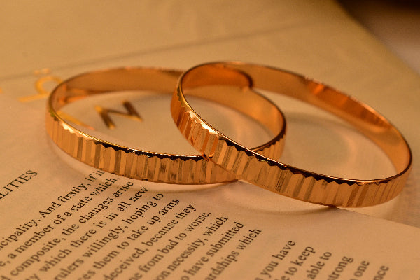 Luminous Unique Design Gold Plated 2pc Bangle Set for Girls/Women