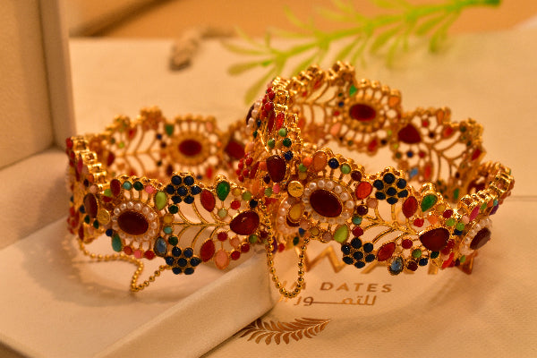 Stylish Unique Design Real Stones 2pc Bangle Set for Girls/Women