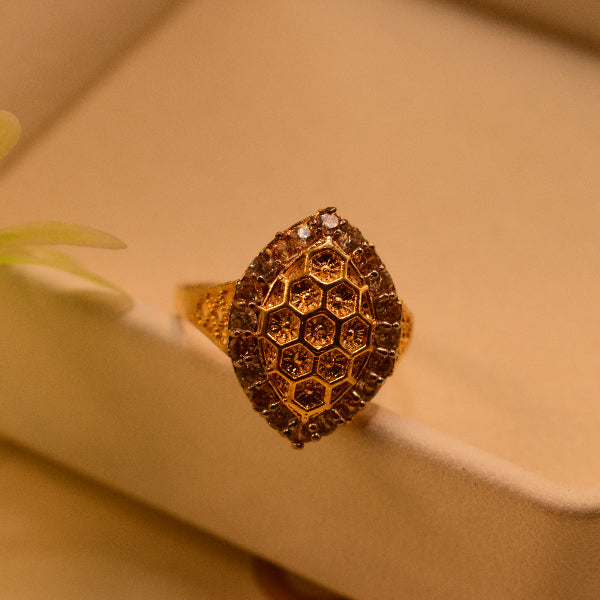 Sparkling Design 22K RP 2.7 Gram Gold Plated Crystal Stones Ring For Girls/Women