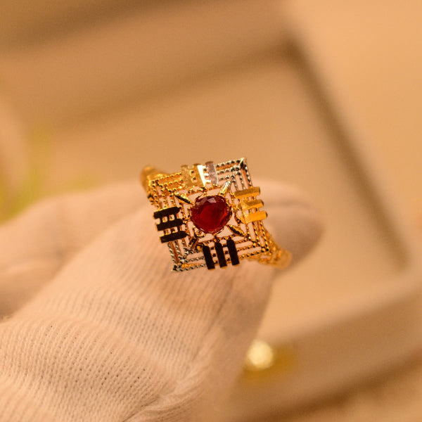 Glamorous Design 22K RP 2.7 Gram Gold Plated Real Stone Ring For Girls