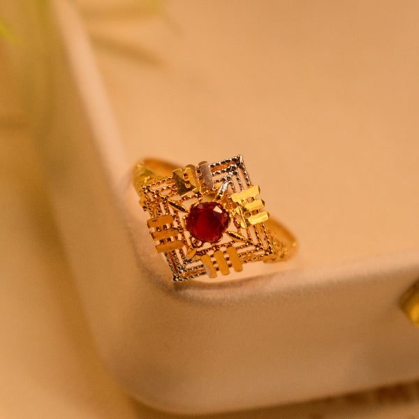 Glamorous Design 22K RP 2.7 Gram Gold Plated Real Stone Ring For Girls/Women