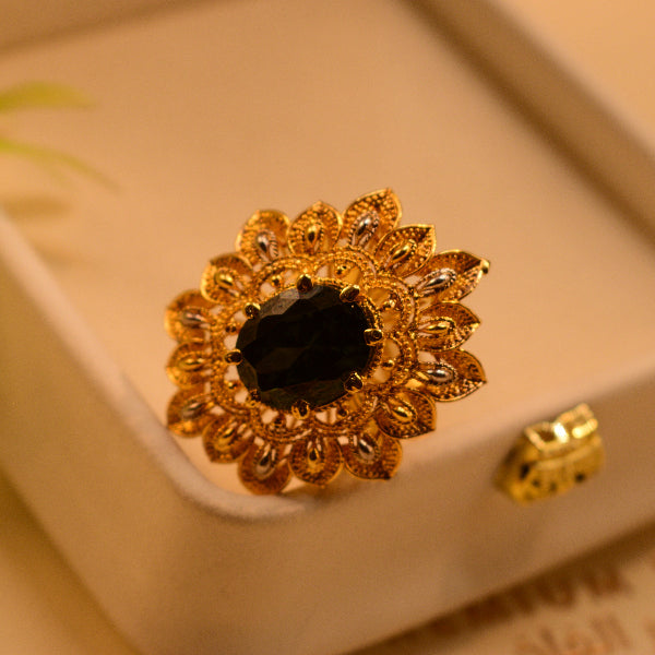 Luminous Design 22K RP 4.7 Gram Gold Plated Real Stone Ring For Girls/Women