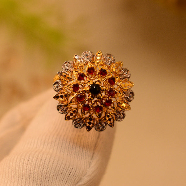 Glamorous Design 22K RP 4.7 Gram Gold Plated Crystal Stones Ring For Girls/Women
