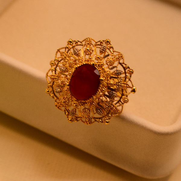 Stylish Design 22K RP 4.7 Gram Gold Plated Real Stone Ring For Girls/Women