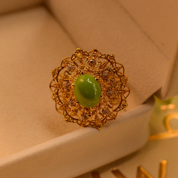 Stylish Design 22K RP 4.7 Gram Gold Plated Real Stone Ring For Girls/Women