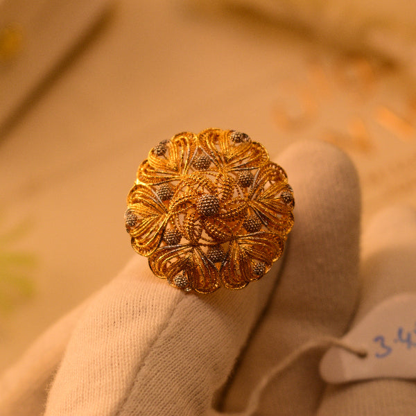 Stylish Unique Design 22K RP 3.450 Gram Gold Plated Ring For Girls/Women