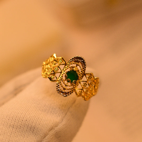 Fancy Unique Design 22K RP 3.5 Gram Gold Plated Ring For Girls/Women