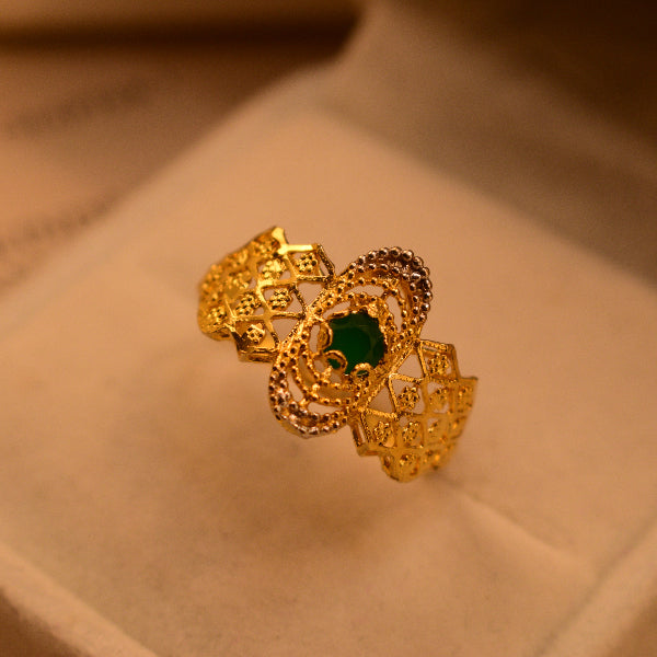 Fancy Unique Design 22K RP 3.5 Gram Gold Plated Ring For Girls/Women