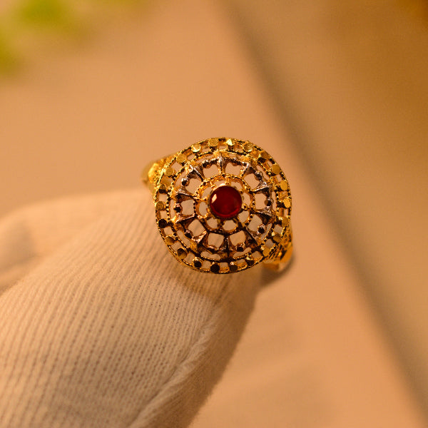 Rp weight 2 gram Gold Plated Ring Real Stone For Girls/Women
