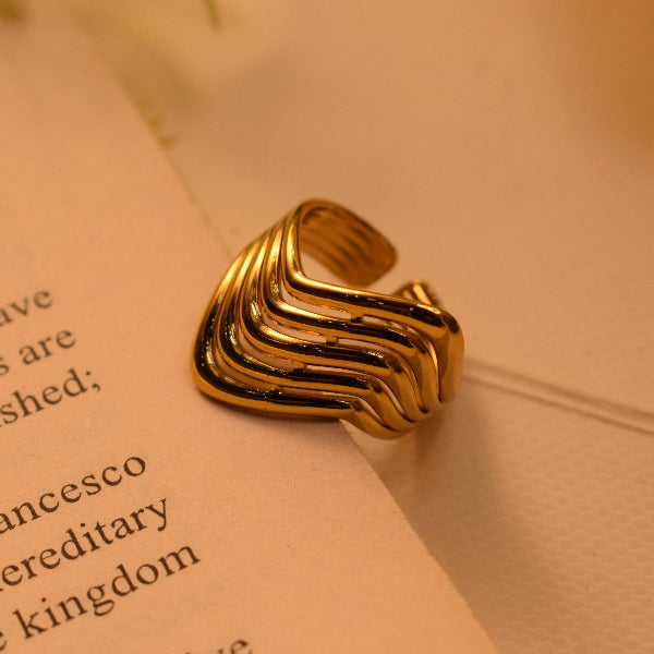 Sparkling Unique Design Gold Plated Ring For Girls/Women