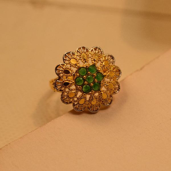 Elegant Unique Design Gold Plated Crystal Stones Ring For Girls/Women