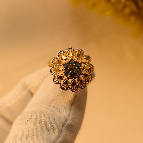 Elegant Unique Design Gold Plated Crystal Stones Ring For Girls/Women