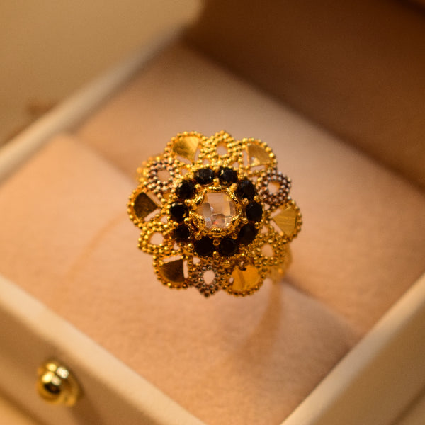 Gorgeous Design Gold Plated Crystal Stones Ring For Girls/Women