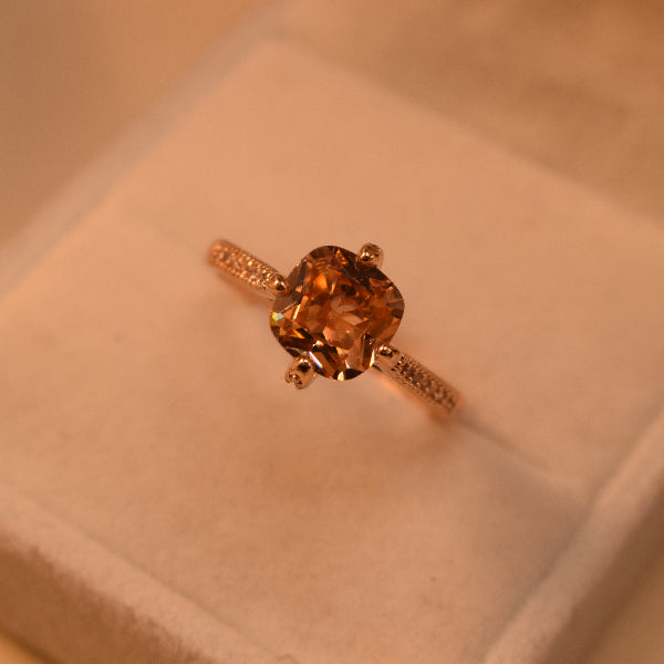 Sparkling Unique Design Gold Plated Crystal Stones Ring For Girls/Women