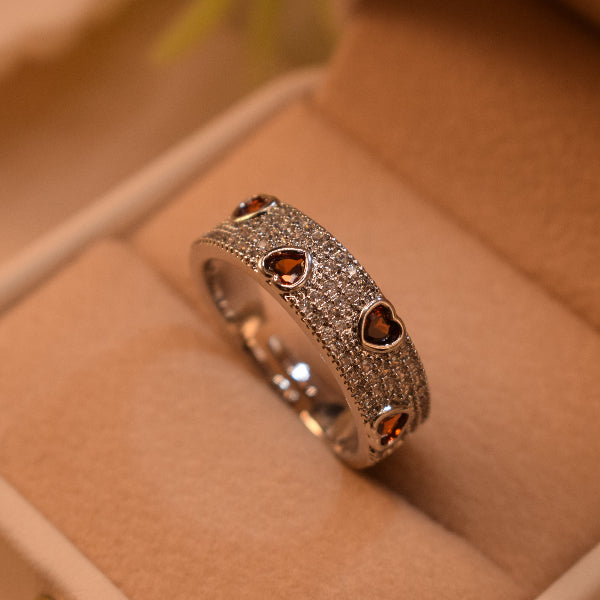 Dazzling Design Silver Plated Crystal Stones Ring For Girls/Women