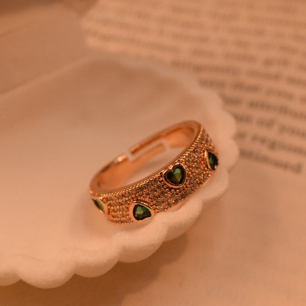 Glamorous Design Gold Plated Crystal Stones Ring For Girls/Women