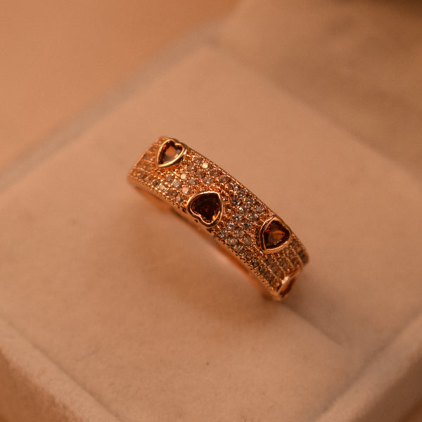 Glamorous Design Gold Plated Crystal Stones Ring For Girls/Women