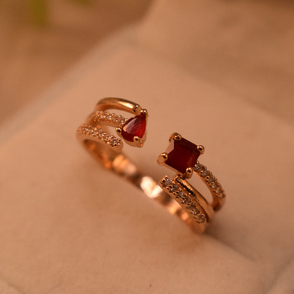 Luxury Unique Design Gold Plated Crystal Stones Ring For Girls/Women