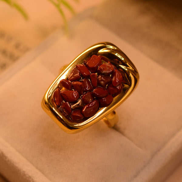 Gorgeous Design Gold Plated Crystal Stones Ring For Girls/Women