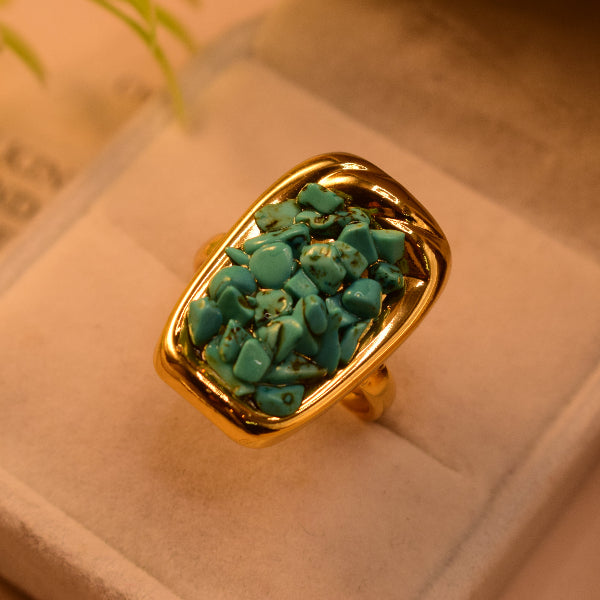 Gorgeous Design Gold Plated Crystal Stones Ring For Girls/Women