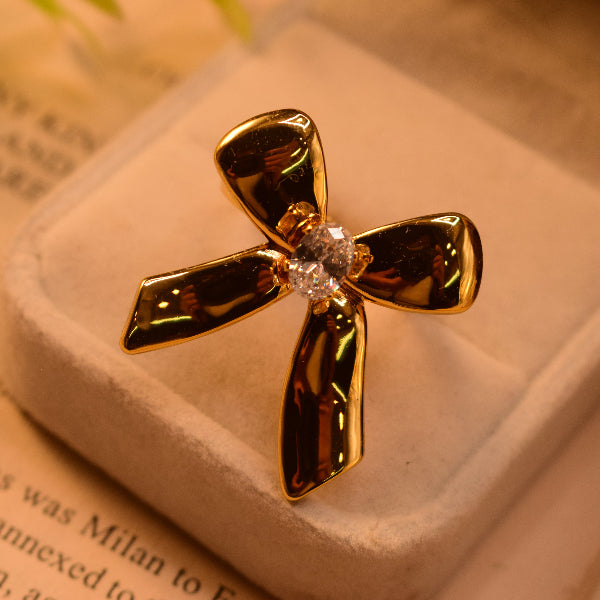 Charming Design Gold Plated Crystal Stone Ring For Girls/Women