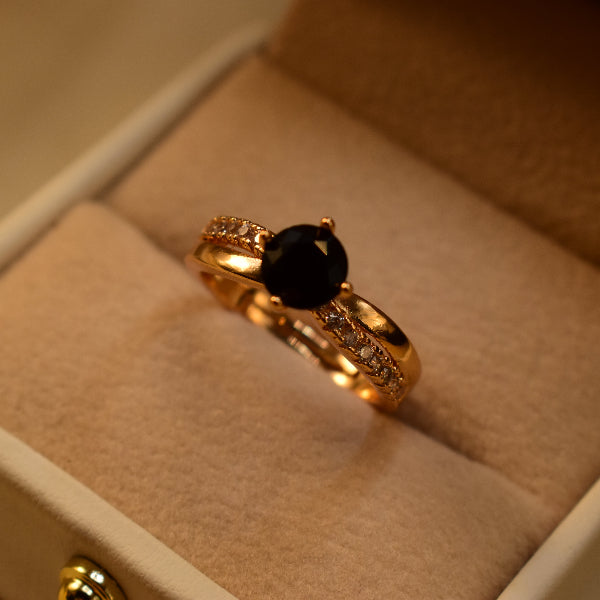 Beautiful Design Gold Plated Crystal Stones Ring For Girls/Women