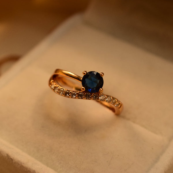 Elegant Design Gold Plated Crystal Stones Ring For Girls/Women