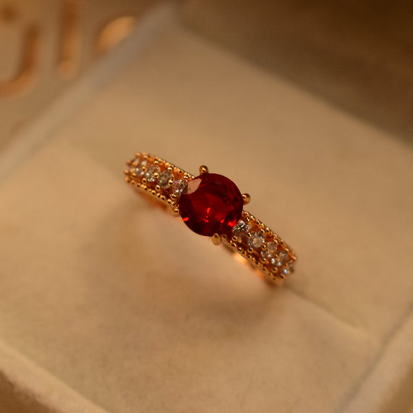 Luxury Design Gold Plated Crystal Stones Ring For Girls/Women