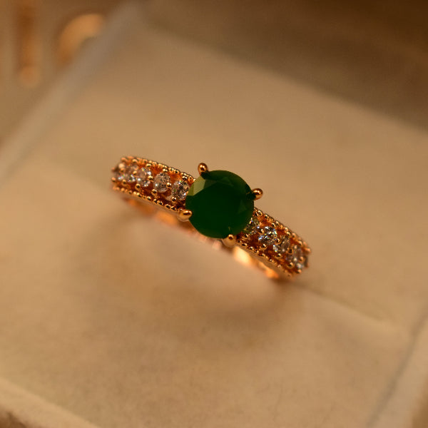 Luxury Design Gold Plated Crystal Stones Ring For Girls/Women