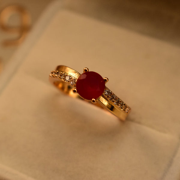 Luminous Design Gold Plated Crystal Stones Ring For Girls/Women