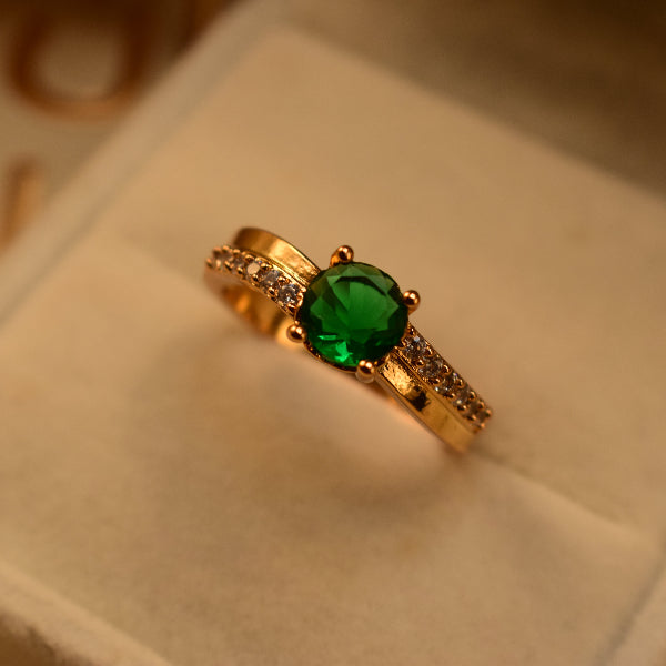 Luminous Design Gold Plated Crystal Stones Ring For Girls/Women