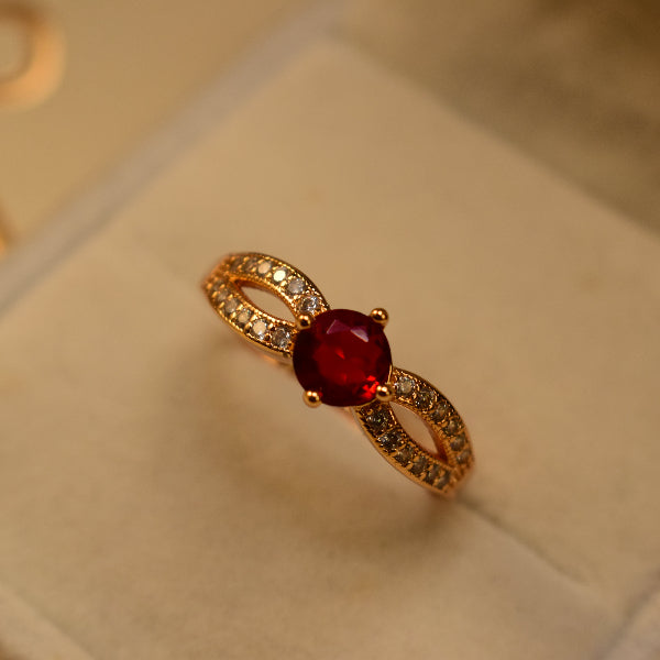 Charming Design Gold Plated Crystal Stones Ring For Girls/Women