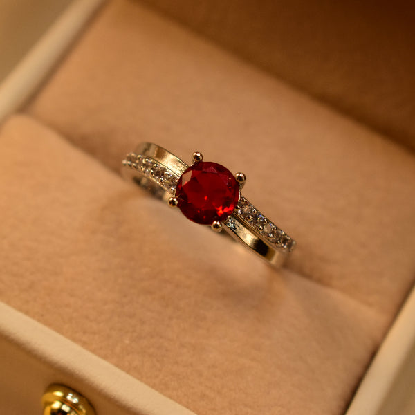 Dazzling Design Silver Plated Crystal Stones Ring For Girls/Women