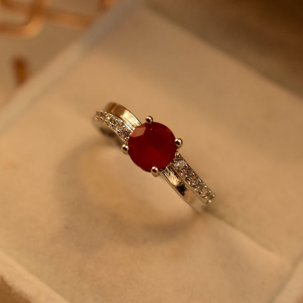 Dazzling Design Silver Plated Crystal Stones Ring For Girls/Women