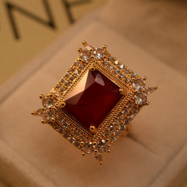 Sparkling Design Gold Plated Crystal Stones Ring For Girls/Women